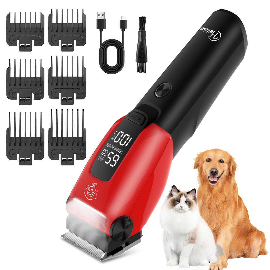 Grooming Kit - Elektryczna maszynka do strzyżenia sierści Hatteker