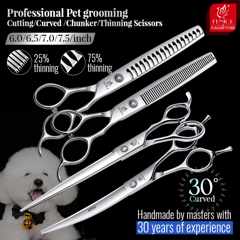 Grooming Scissors - Fenice 6//6,5/7/7,5 cala profesjonalny zestaw nożyczek